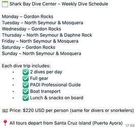 Divecenter Shark Bay schedule