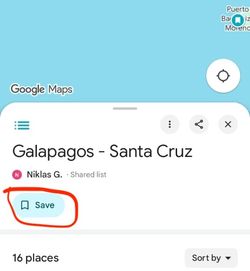 How to save a shared google maps link